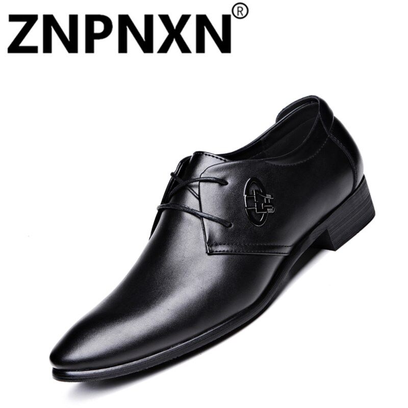 Znpnxn Sepatu Kulit Pria Retro Sepatu Musim Semi Pointed untuk Ujung Kaki Kantor & Karir Modis Pria Renda Atas Sepatu Brogue -Internasional