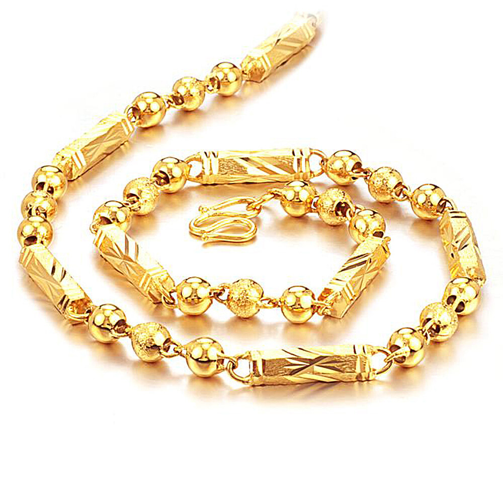Zuncle Sarung Tangan Pria Hadiah 18 K Gold Berlapis Liontin Perhiasan Fesyen Scrub Tebal Kalung Grosir (Gold En)-Intl