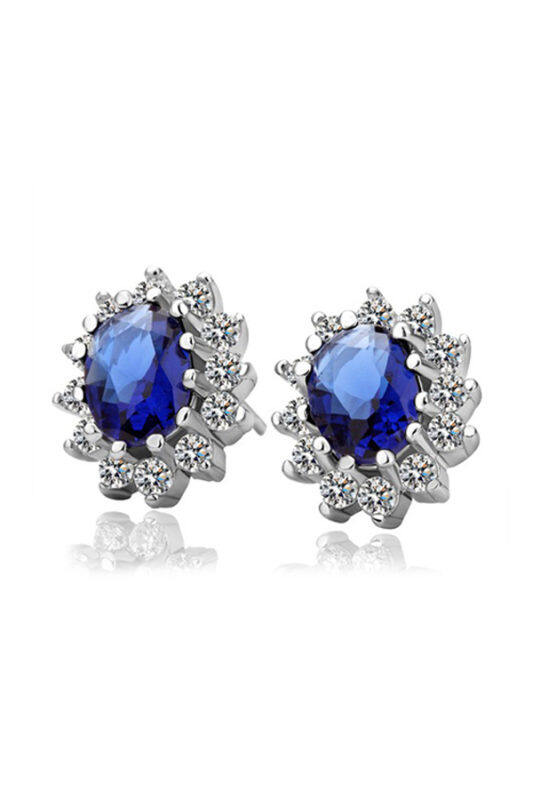 Zuncle Sarung Tangan Sapphire Anting-anting Retro (Biru)-Intl