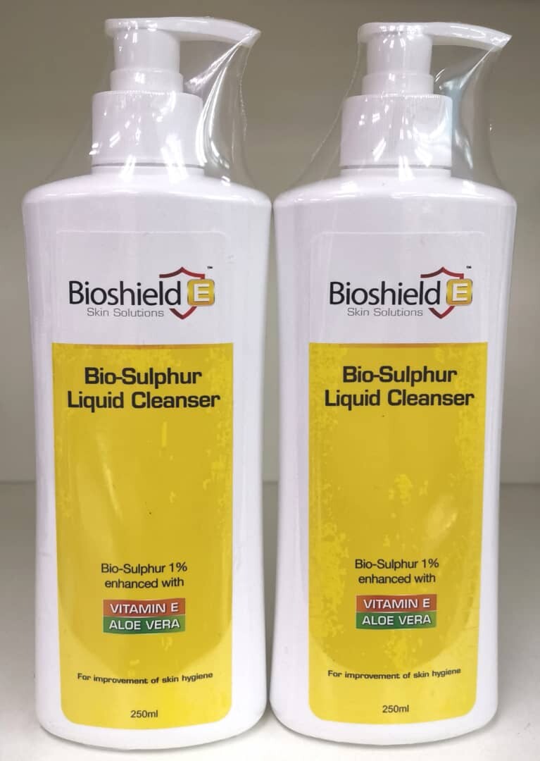 Bioshield E Bio Sulphur Liquid Cleanser 250ml Twin Pack Exp 22026