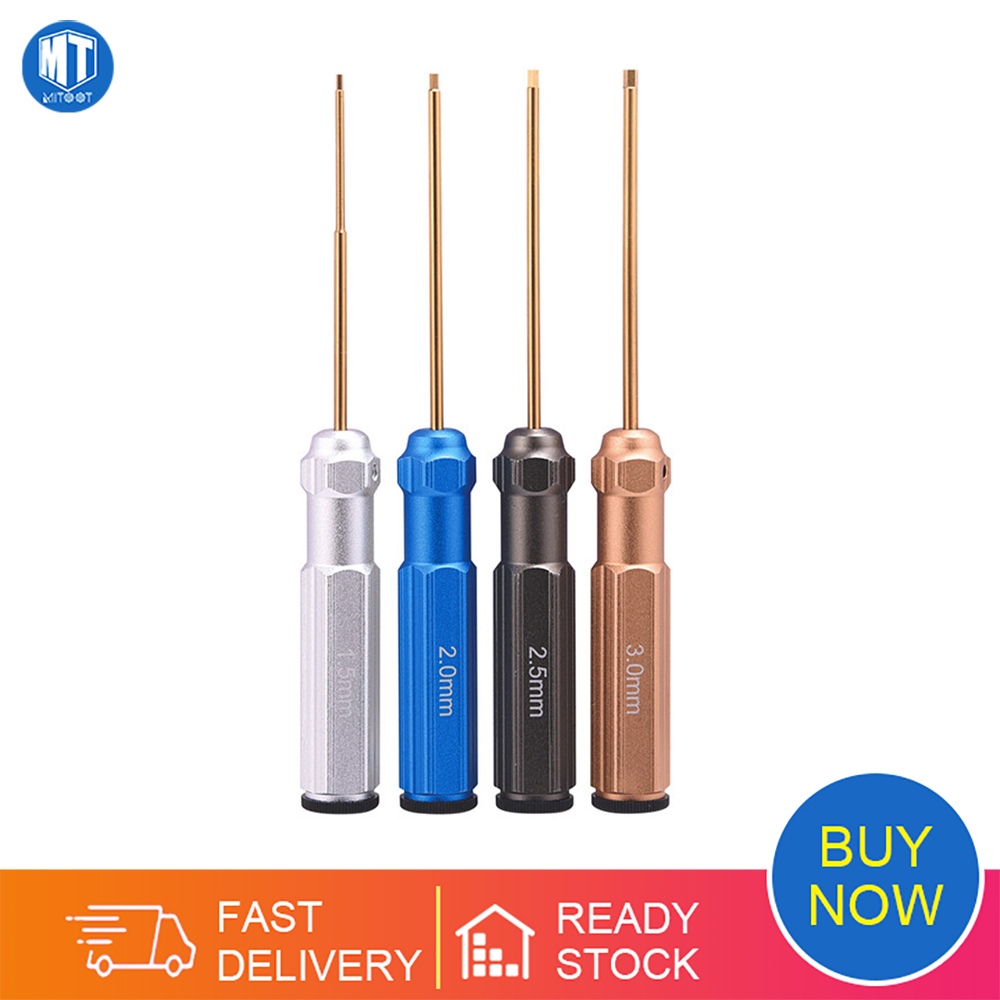 4Pcs/set Titanium Plating 1.5mm 2mm 2.5mm 3mm Hexagon Screwdriver Screw Driver Tool Kit for RC Model Car Boat Airplane