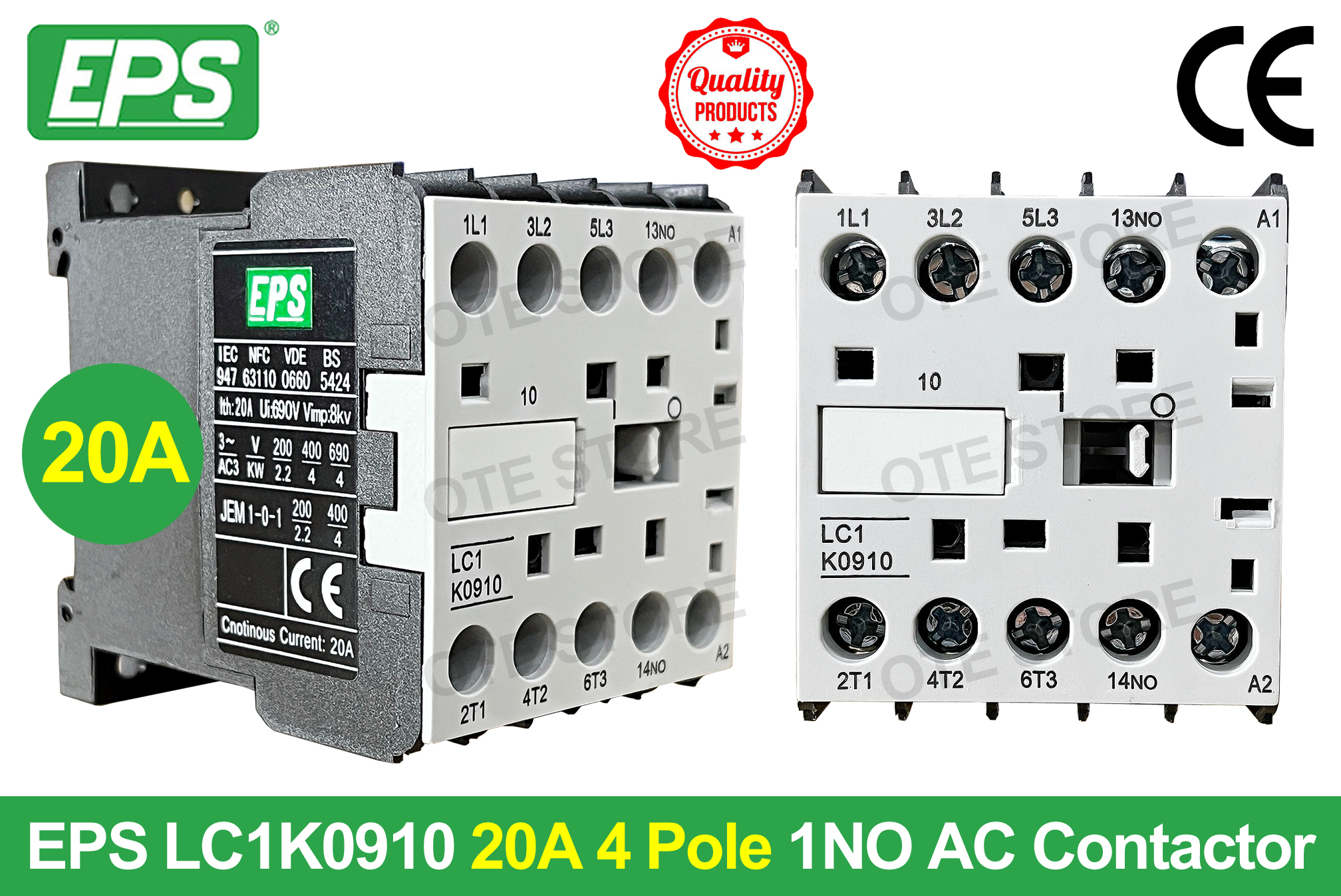 EPS HJCH8 Series LC1K0910 40A 63A 2 Pole 4 Pole AC Contactor Lazada