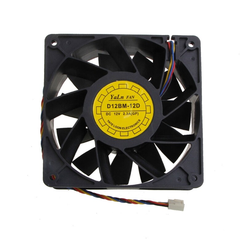 D12BM-12D CPU Fan DC 12V 2.3A 4700RPM BTC ETH Mining Double Ball Bearing Fan Violence Turbo Fans 120x120x38mm Quiet NEW
