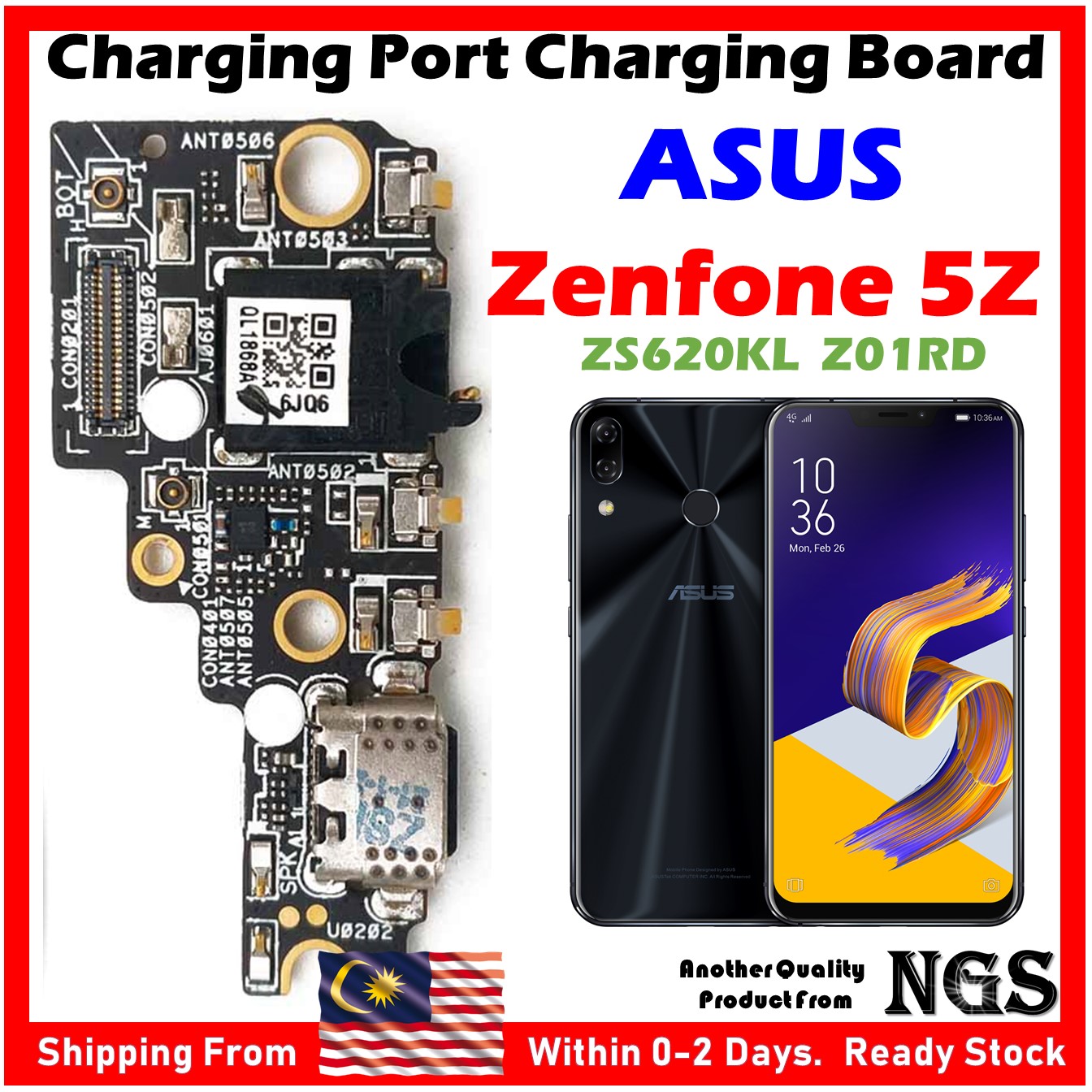 Connecteur De Charge USB-C (Port De Recharge) Premium Pour Asus Zenfone 5 / 5Z (ZS620KL) - Neuf, Fabriqué En France