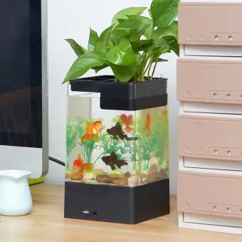 Self Cleaning Fish Tank Lazy Small Acrylic Goldfish Bowl Office