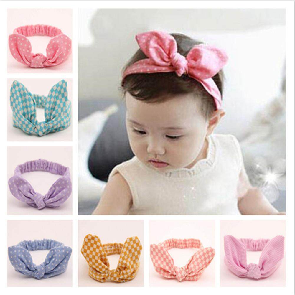 Outflety 9 ชิ้นเด็กทารกกระต่ายที่คาดผมมีหูโบว์ผูกผมที่รัดผมวง By Outflety
