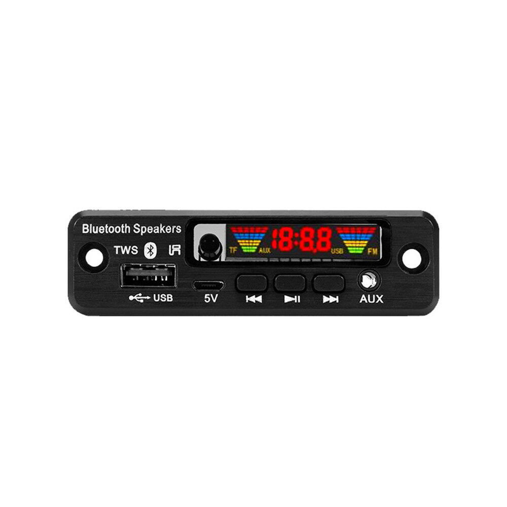 KEBETEME 5V MP3 WMA WAV Decoder Board Bluetooth 5.0 Wireless Audio Module Color Screen USB AUX TF FM Radio For Car Accessories
