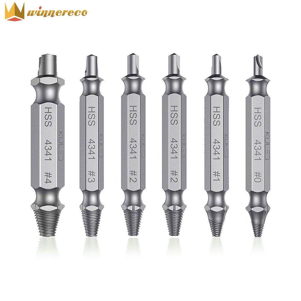 6pcs Drill Bit Kit Damaged Screw Remover Set Broken Screws Bolt Extractor