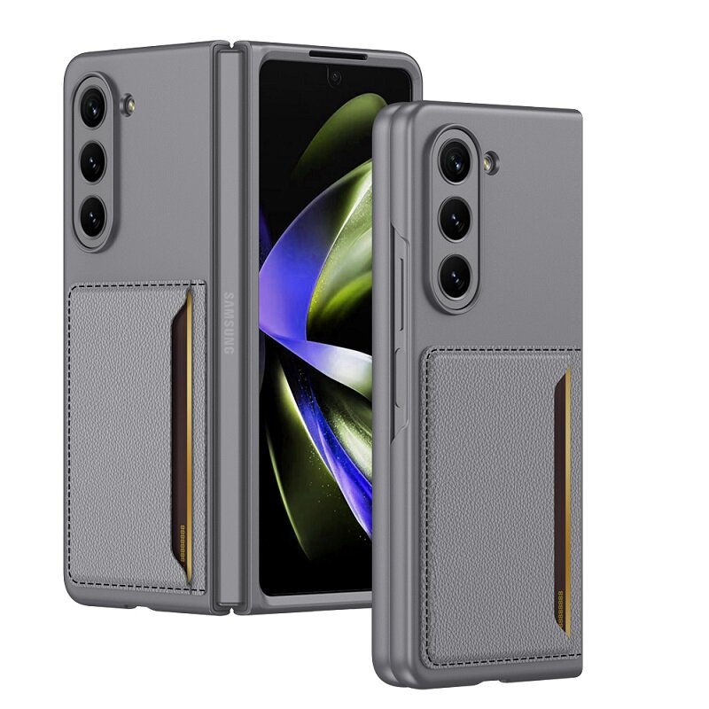 HOCE Ultra Thin Card Bag Phone Cases For Samsung Galaxy Z Fold 5 With Leather Card Slot Shockproof Back Cover