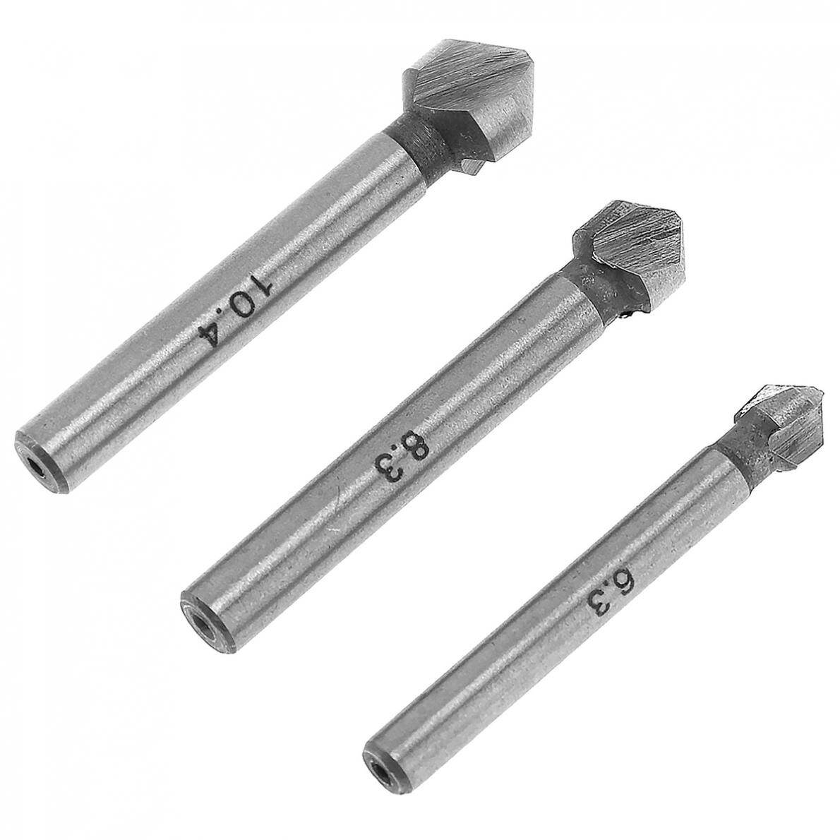 ChgImposs 6 Cái Mũi Khoan HSS Mũi Khoan 3 Cạnh 90 Độ Chamfer End Mill