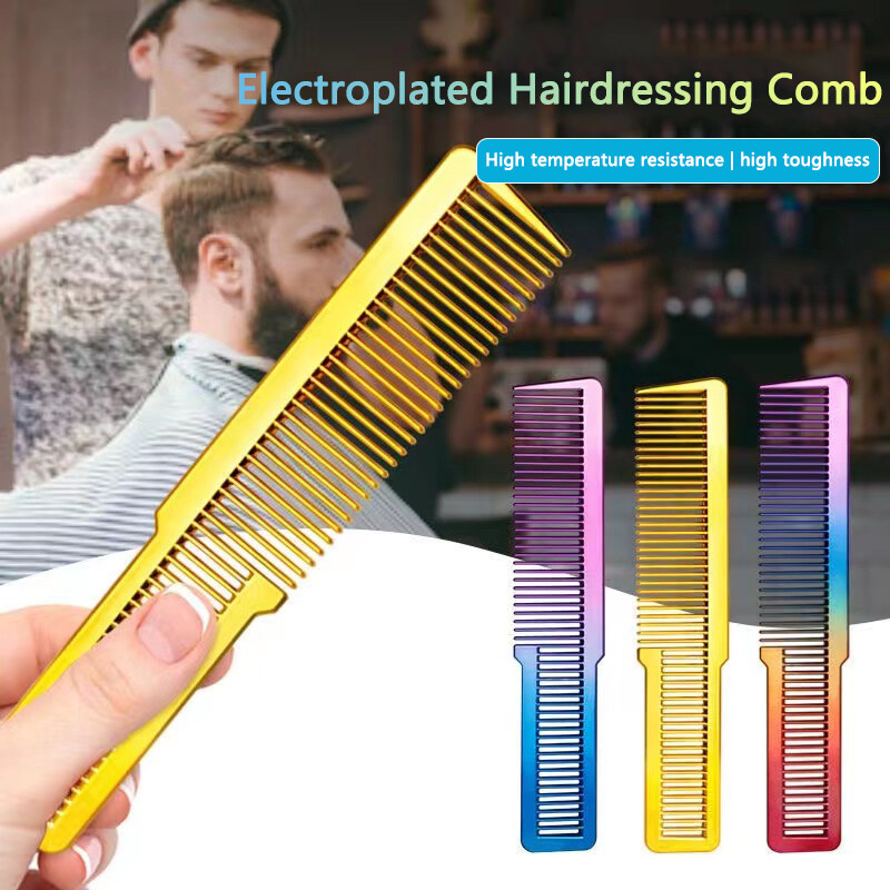 Lược Cắt Tóc Mạ Điện Nhiều Màu Lược Cắt Tóc Cầm Tay Cho Nam Lược Chải Tóc