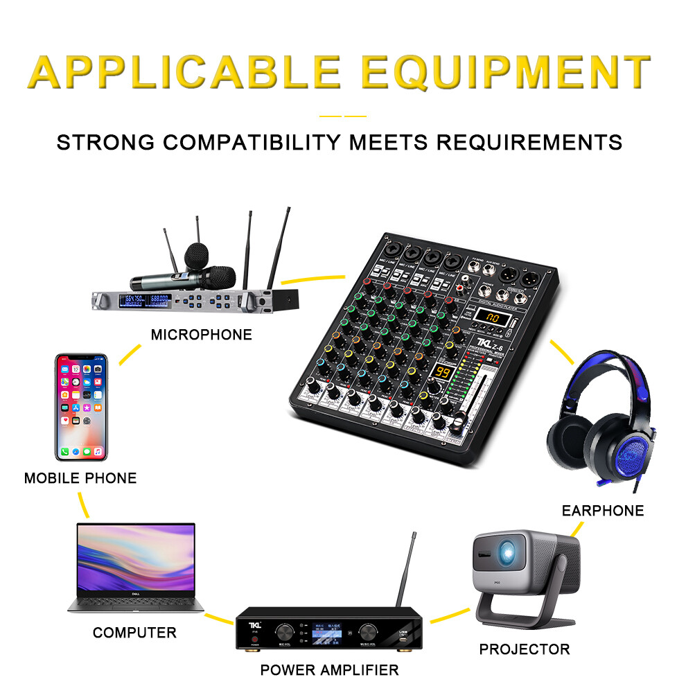 TKLBLS Z6 professional 6-channel mixer balanced 99DSP Bluetooth USB interface stage home party