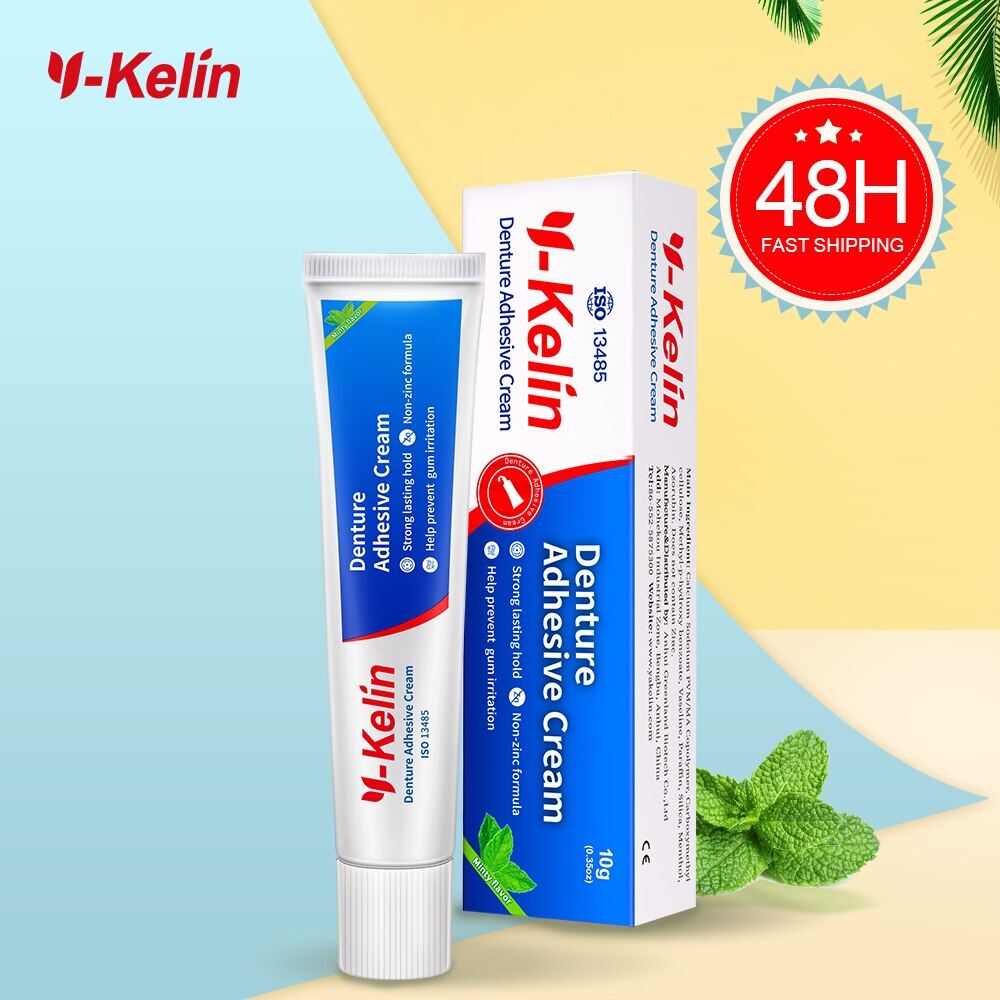 YKelin Denture Adhesive Cream 1/3/12 Pack สูตรดั้งเดิม Zinc Free Extra