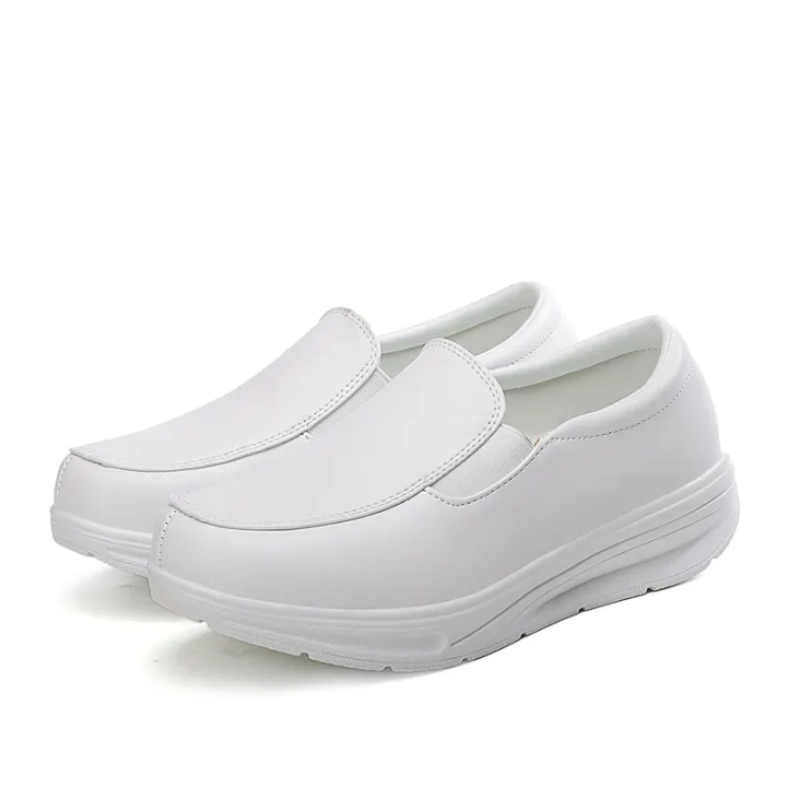 white leather nurses shoes
