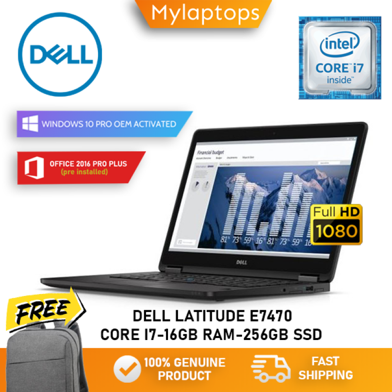Dell Latitude E7470 Core I7 6th Gen 16gb Ddr4 Ram 256gb Pcie Ssd Ultrabook Slim Windows