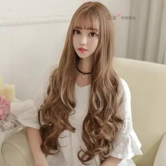 Hand Woven Large Scalp Wig Female Air Thin Bangs Realistic Natural
