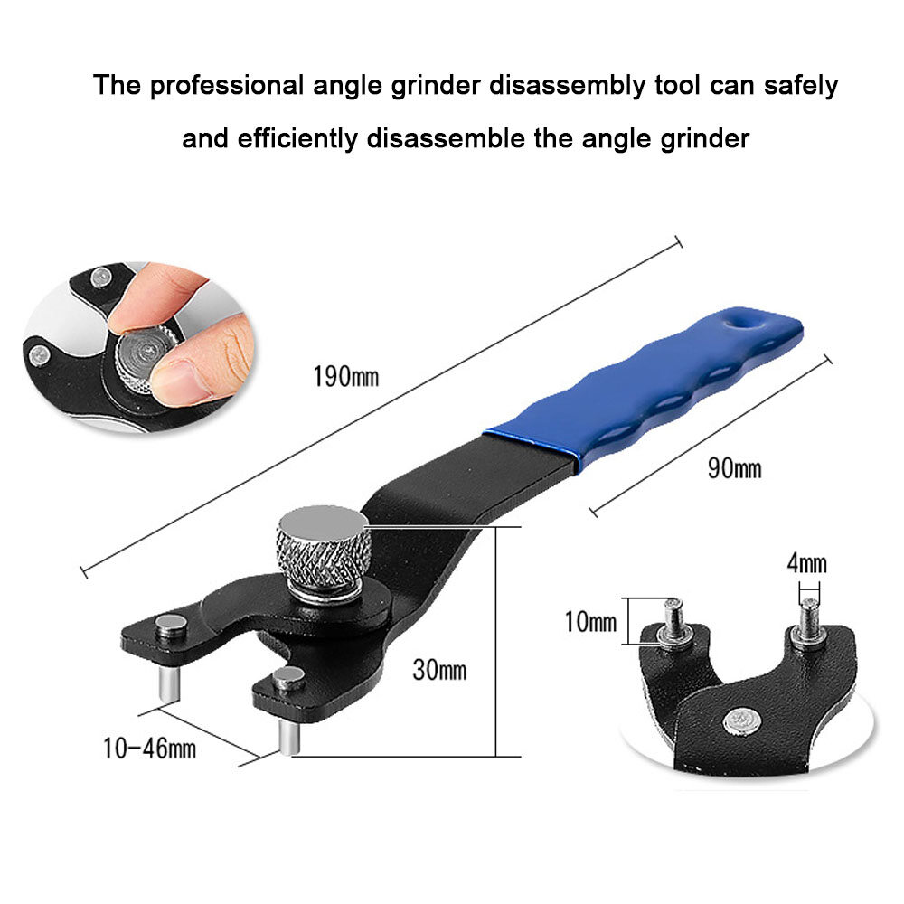 KKmoon Adjustable Opening Distance Angle Grinder Spanner Angle Grinder Wrench Trimmers Edges Cutting Machine Wrench Angle Grinder Disassemble Tool