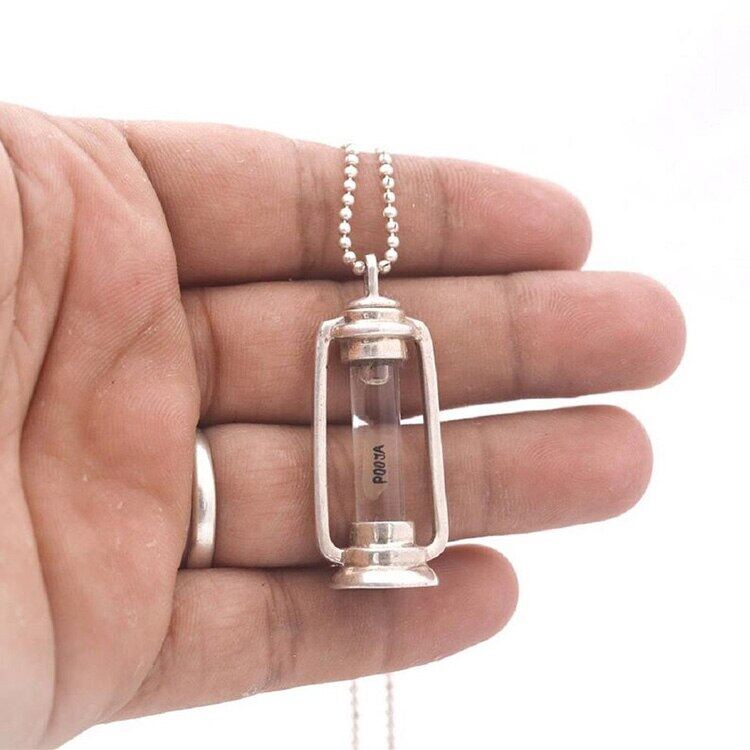2PCS Glass Vials For Rice Jewelry Wirting Name Make A Wish Copper