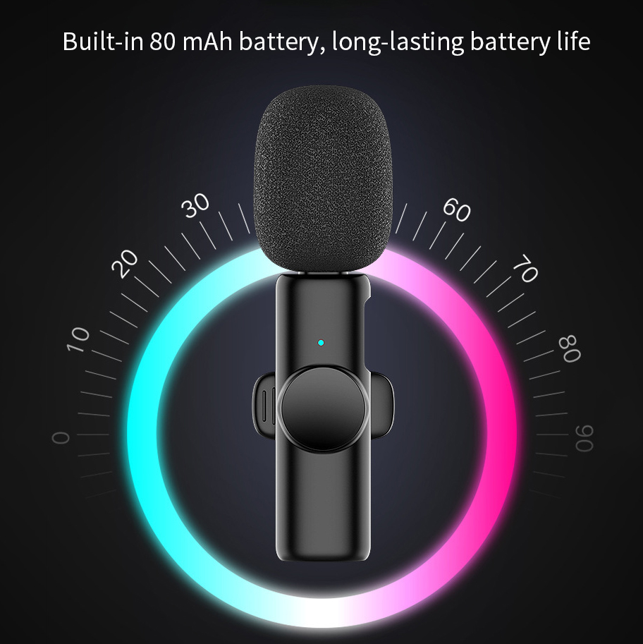 Kebidumei Wireless Microphone Mini Audio Video Recording Mic For Live Broadcast
