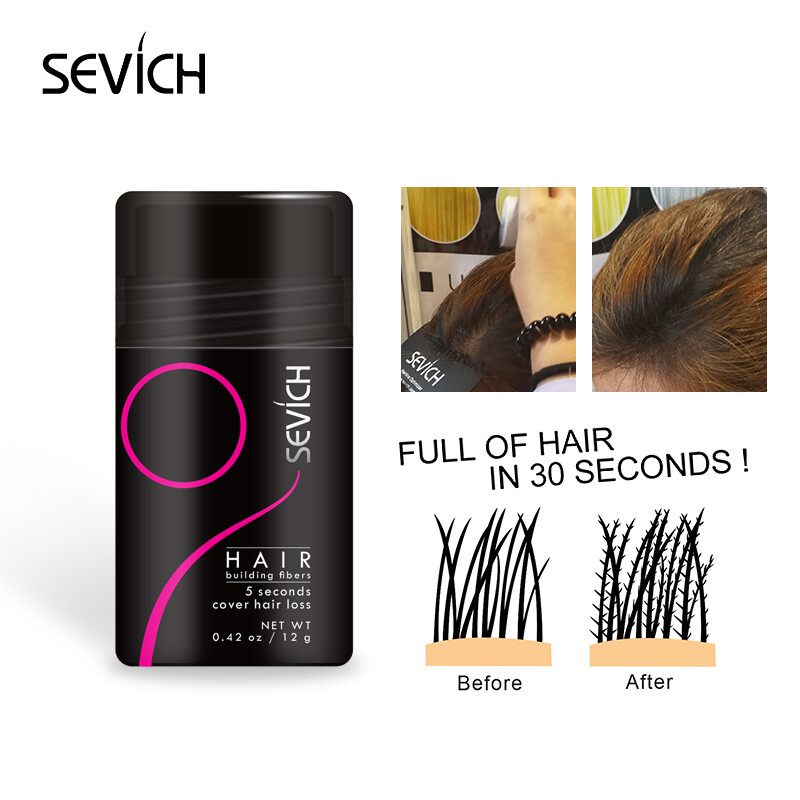 SEVICH Hair Building Fiber 12g Black Hair Fiber