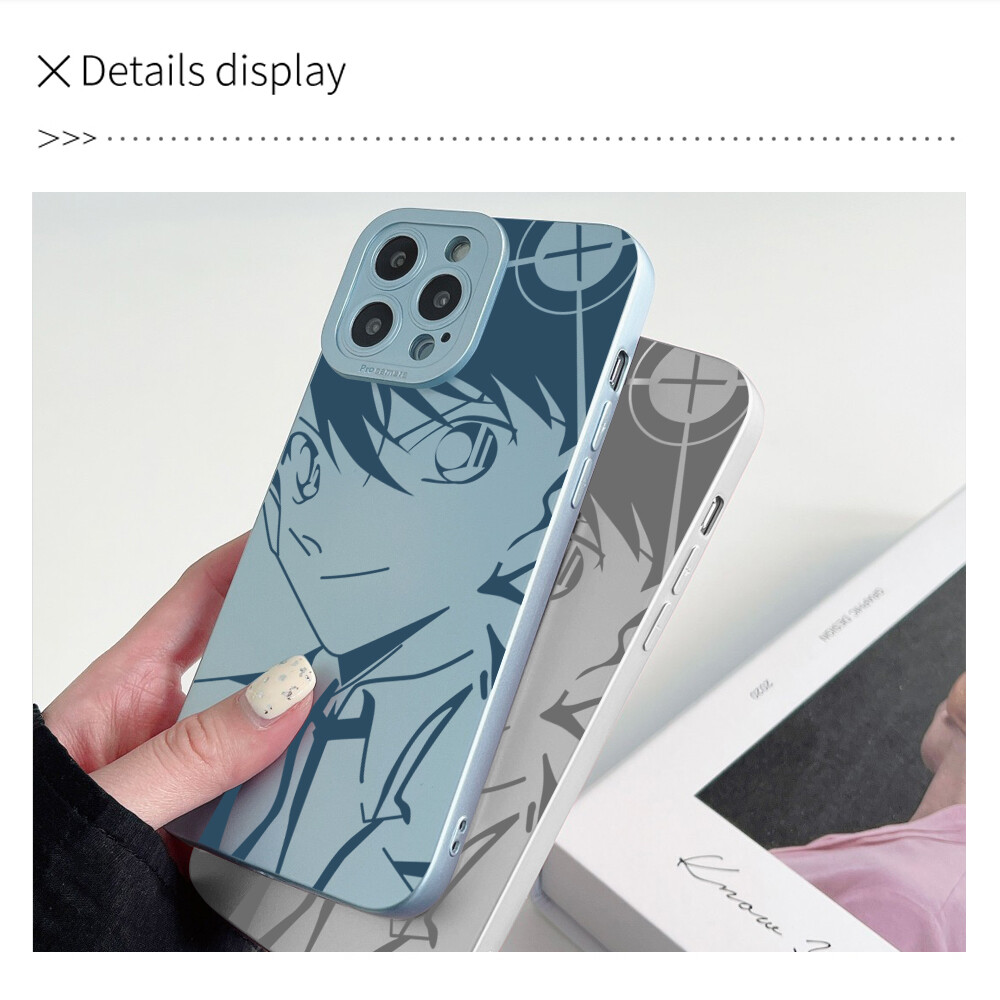 Hontinga Casing Case For Xiaomi Redmi Note 9S Note 9 Pro Note9 Note 8 Pro Note 7 Pro Case New Square Soft Silicone Case Anime Conan Full Cover Camera Protectior Shockproof Rubber Cases Back Cover Phone Casing Softcase For Girls