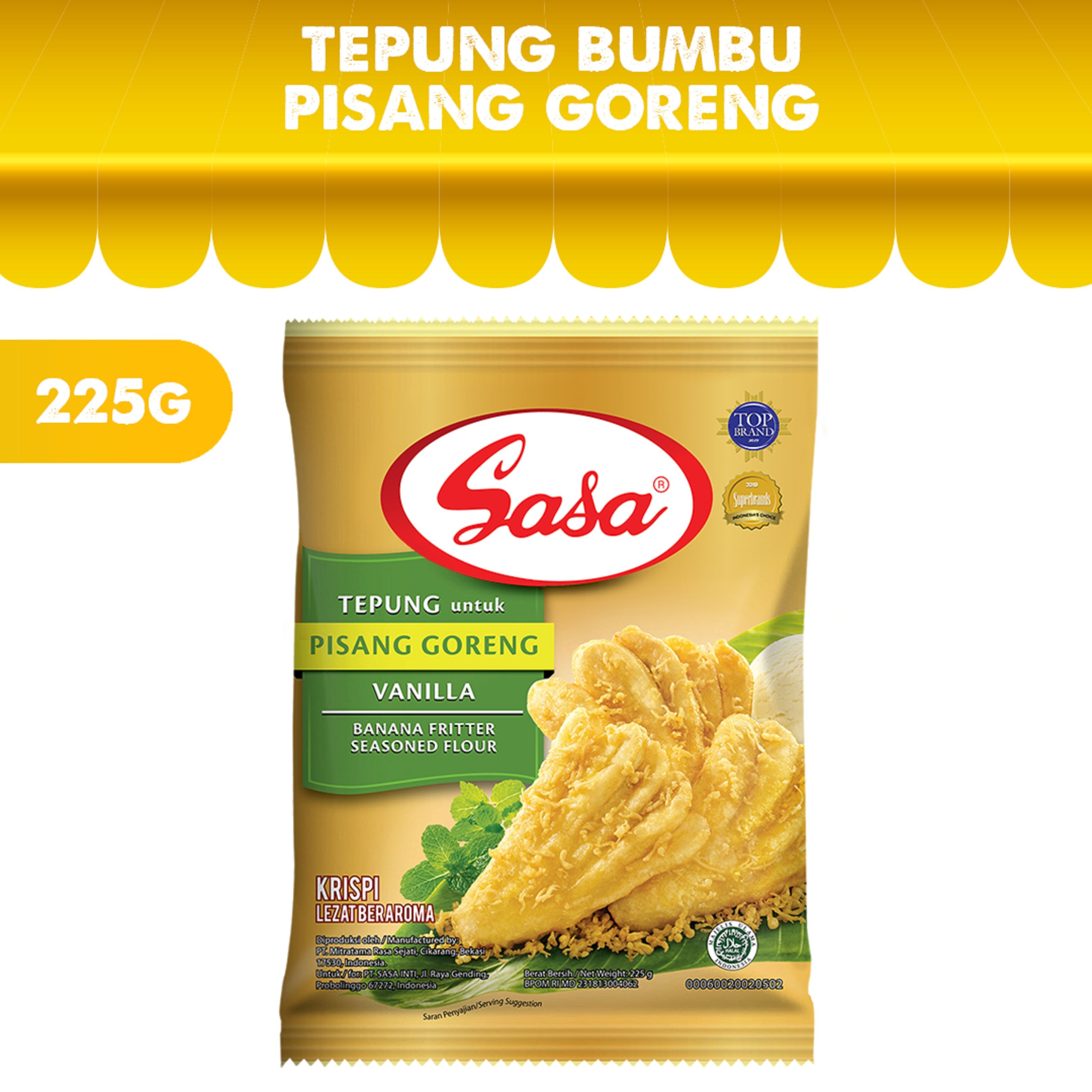 Sasa Sweet Vanilla Fritter Seasoned Flour 225g Sasa Tepung Bumbu Pisang Goreng Vanilla 225g Lazada