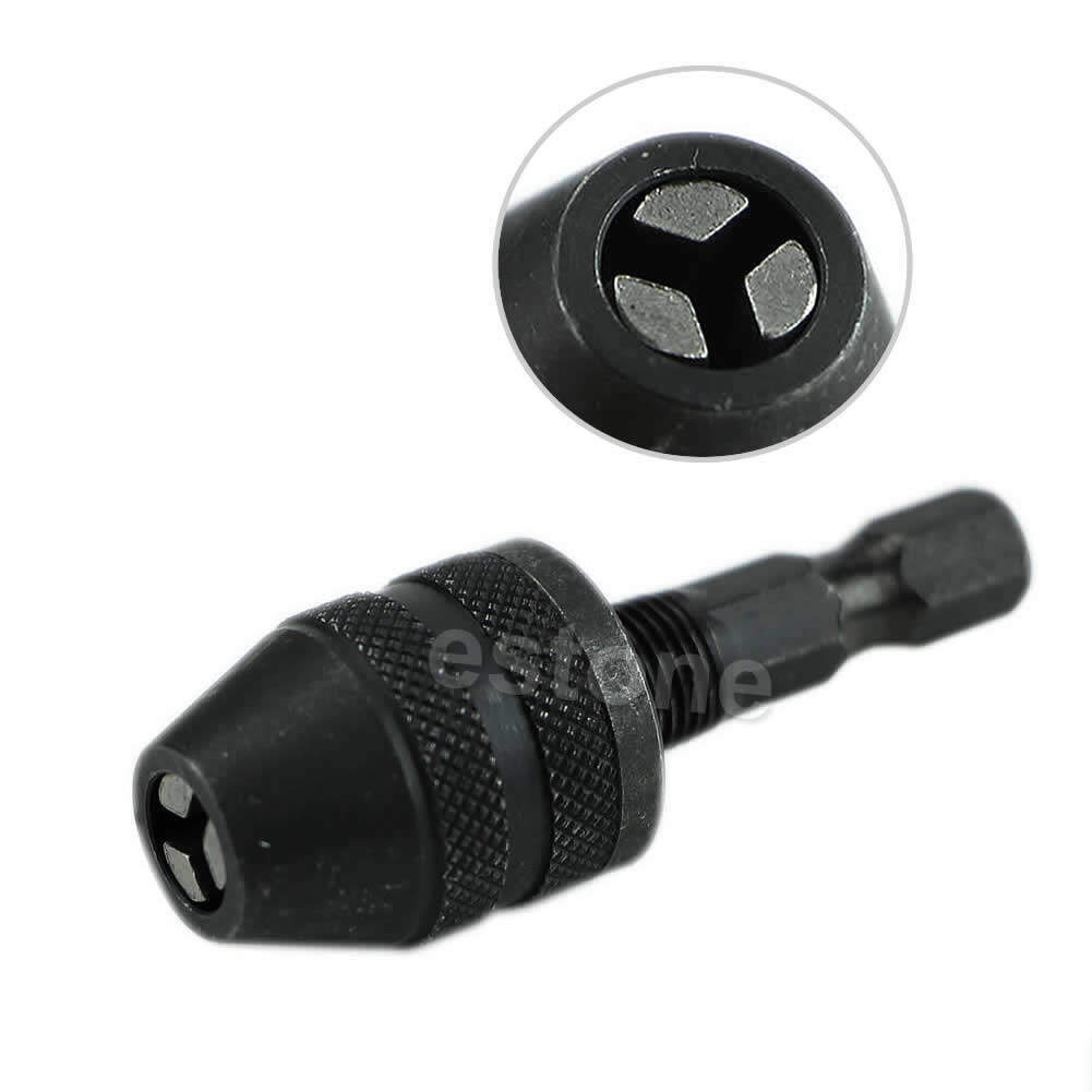 Máy khoan điện không chìa chốt lục giác mới 1/4, kẹp chuyển đổi mâm cặp 0.3-3mm