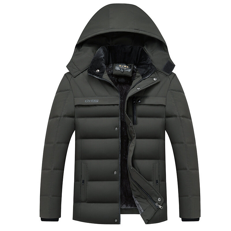 Men Winter Jacket Thick Warm Jacket With Detachable Hemline Plus Size 5XL Practical Windproof Jacket