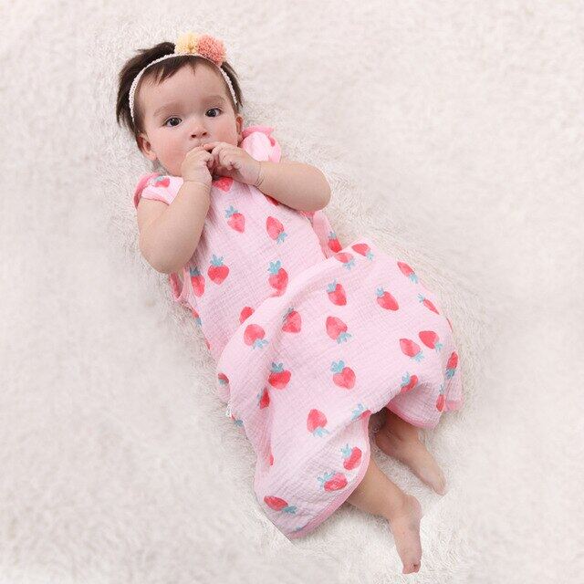 ผ้าพันคอถุงนอนฤดูใบไม้ผลิฤดูร้อนระบายอากาศ Muslin Bebe Saco De Dormir เสื้อกล้ามเด็กถุงนอนผ้าอ้อม Cocoon สำหรับทารกแรกเกิด Sleepsack