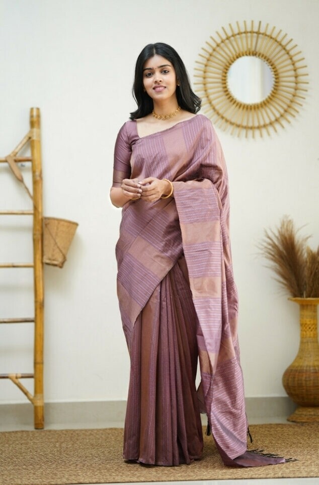 Buy STAYHOOD BUSINESS HUB Women Beige Lycra Cotton Blended Saree