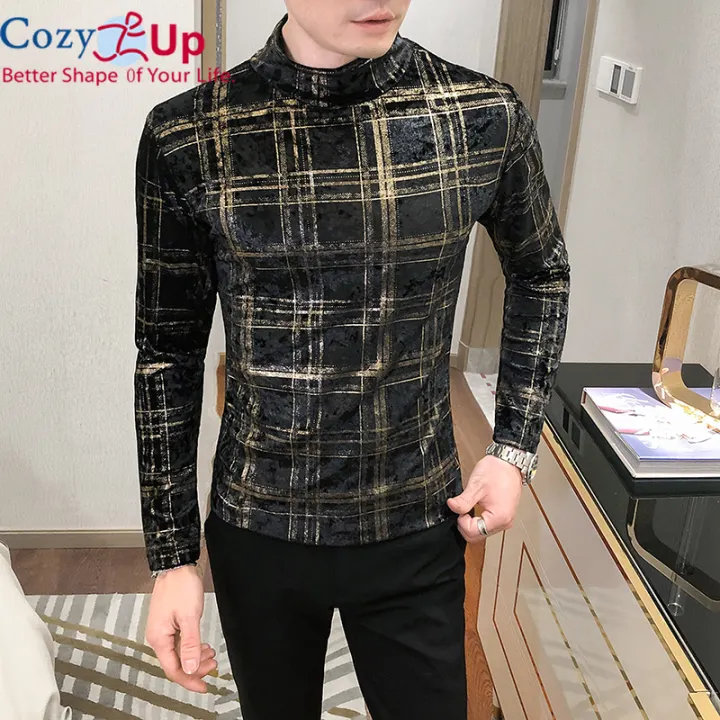 mens plaid turtleneck