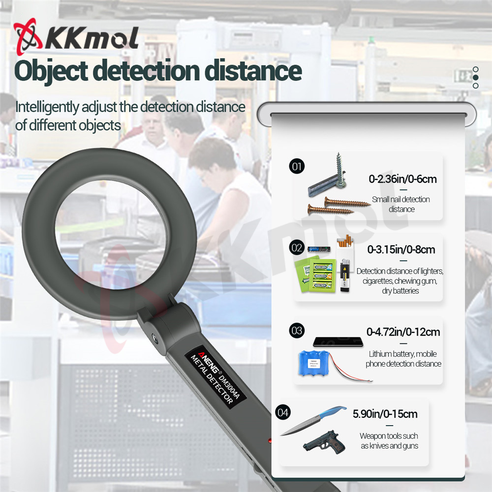 KKmol DM3004A Metal Detector High Sensitivity Body Search Tools Portable Handheld Security Super Scanner Tool Finder