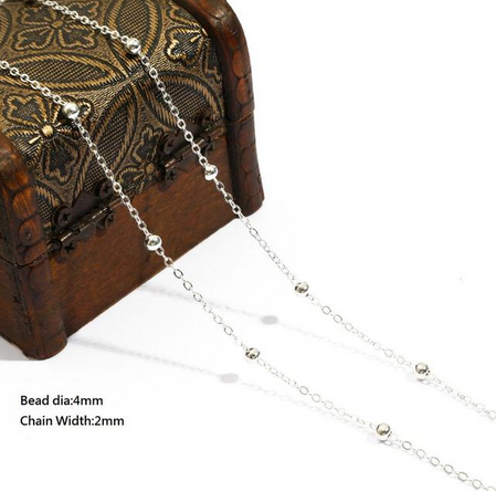 5 Meter/lot Iron Beaded Link Chain O Shape Beads Chains For DIY Necklace Jewelry Making Bracelet Anklet Glasses Chain Supplies