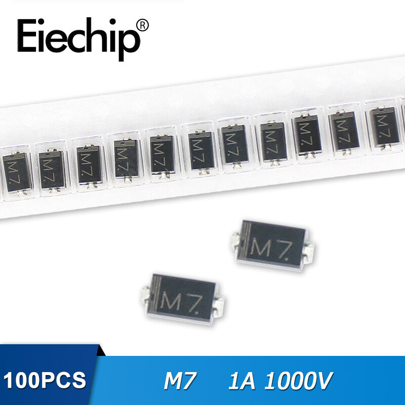 100pcs m7 1n4007 in4007 sma rectifier diode 1a 1000v