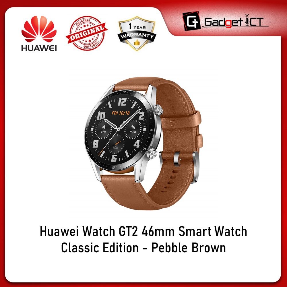 Huawei Watch GT2 46mm Smart Watch Matte Black Pebble Brown Lazada