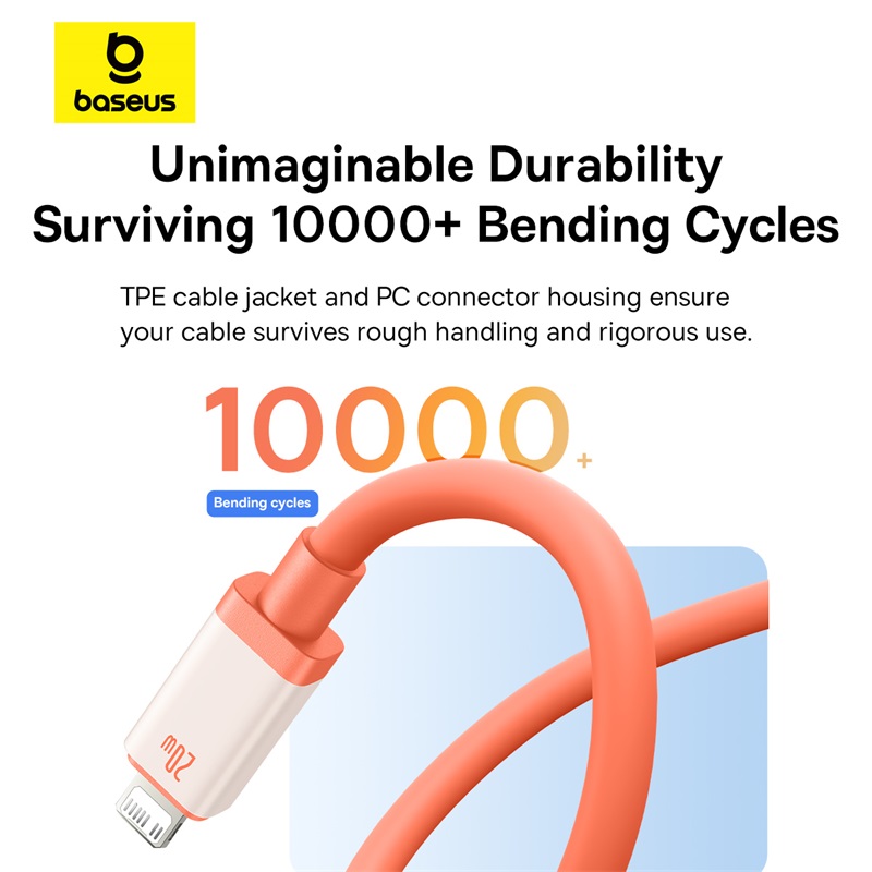 Baseus Chống Đóng Băng 20W Pd USB C Để cáp cho iPhone Sét 14 13 12 Pro Max Nhanh Chóng Sạc Loại C cáp cho iPhone iPad