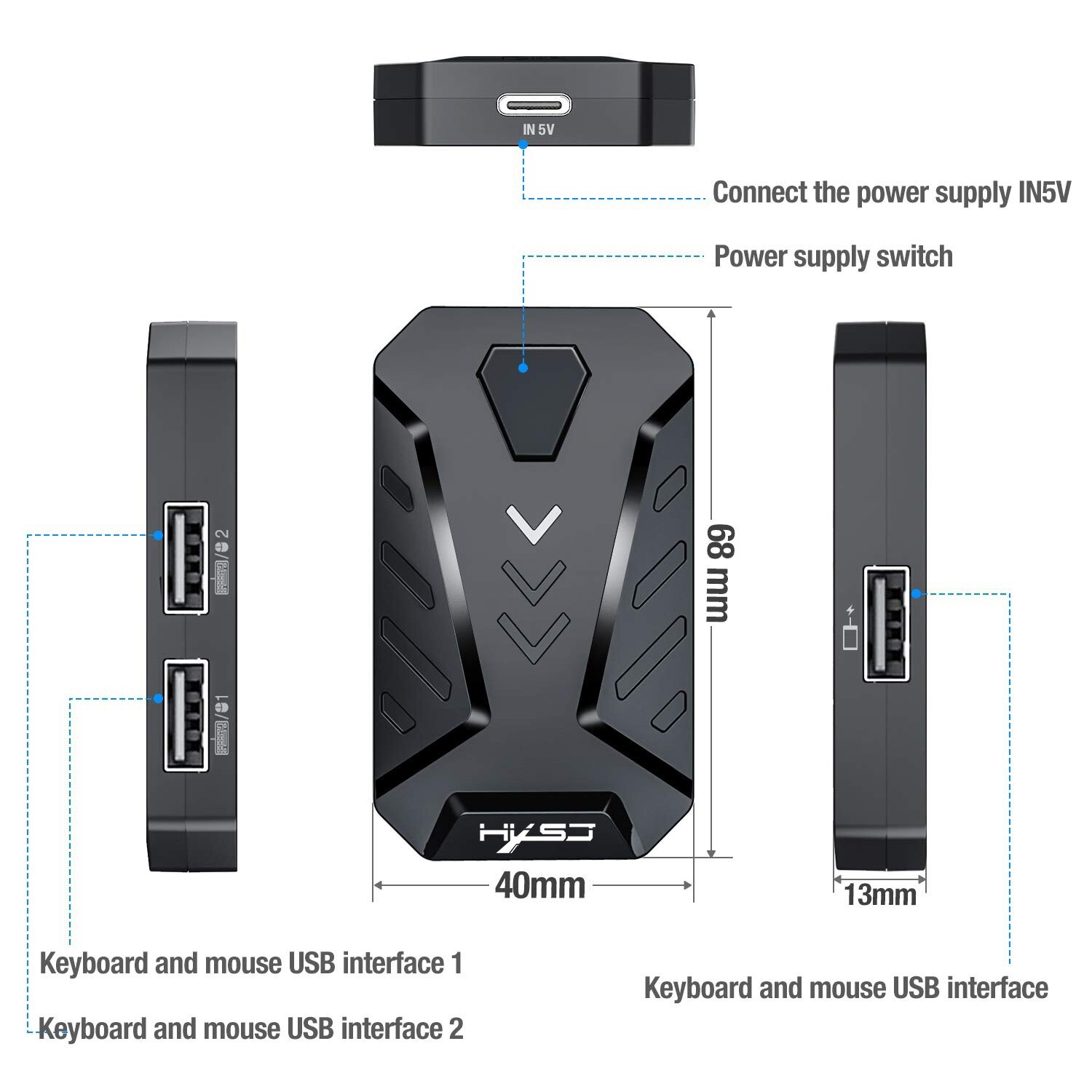 【Ready Stock】 HXSJ P8 Mobile Phone Keyboard Mouse Converter for Android System