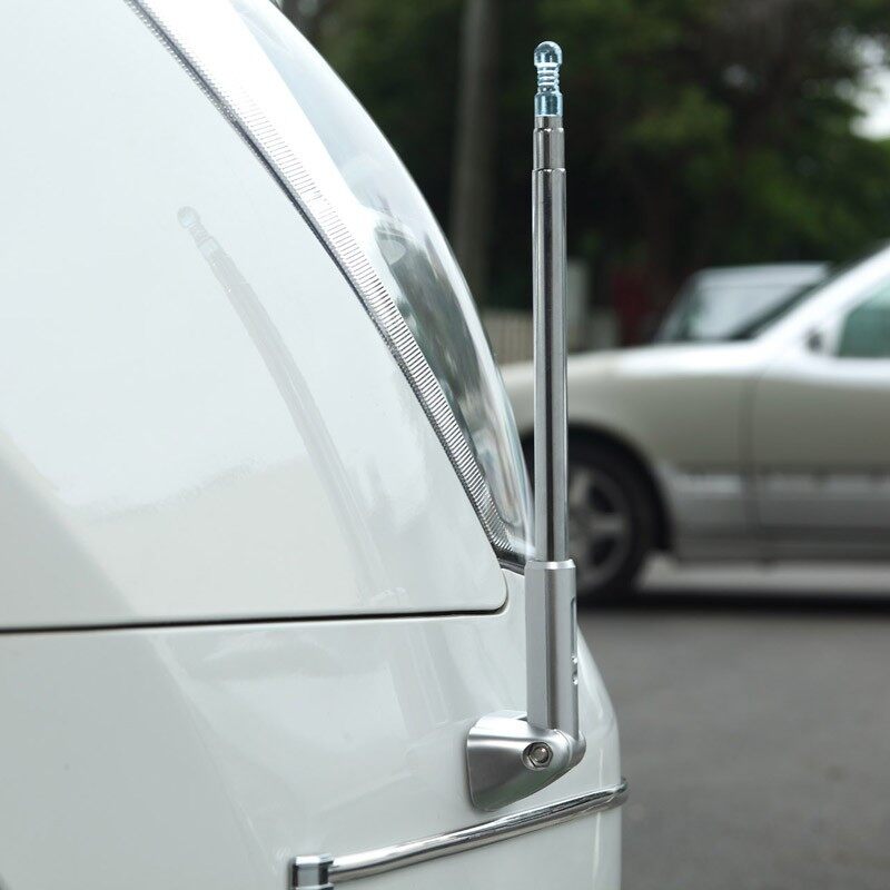 Xumingbaby Adjustable Retractable Three-section Flagpole Silver Color Car Retractable Radio Antenna Hp 6623