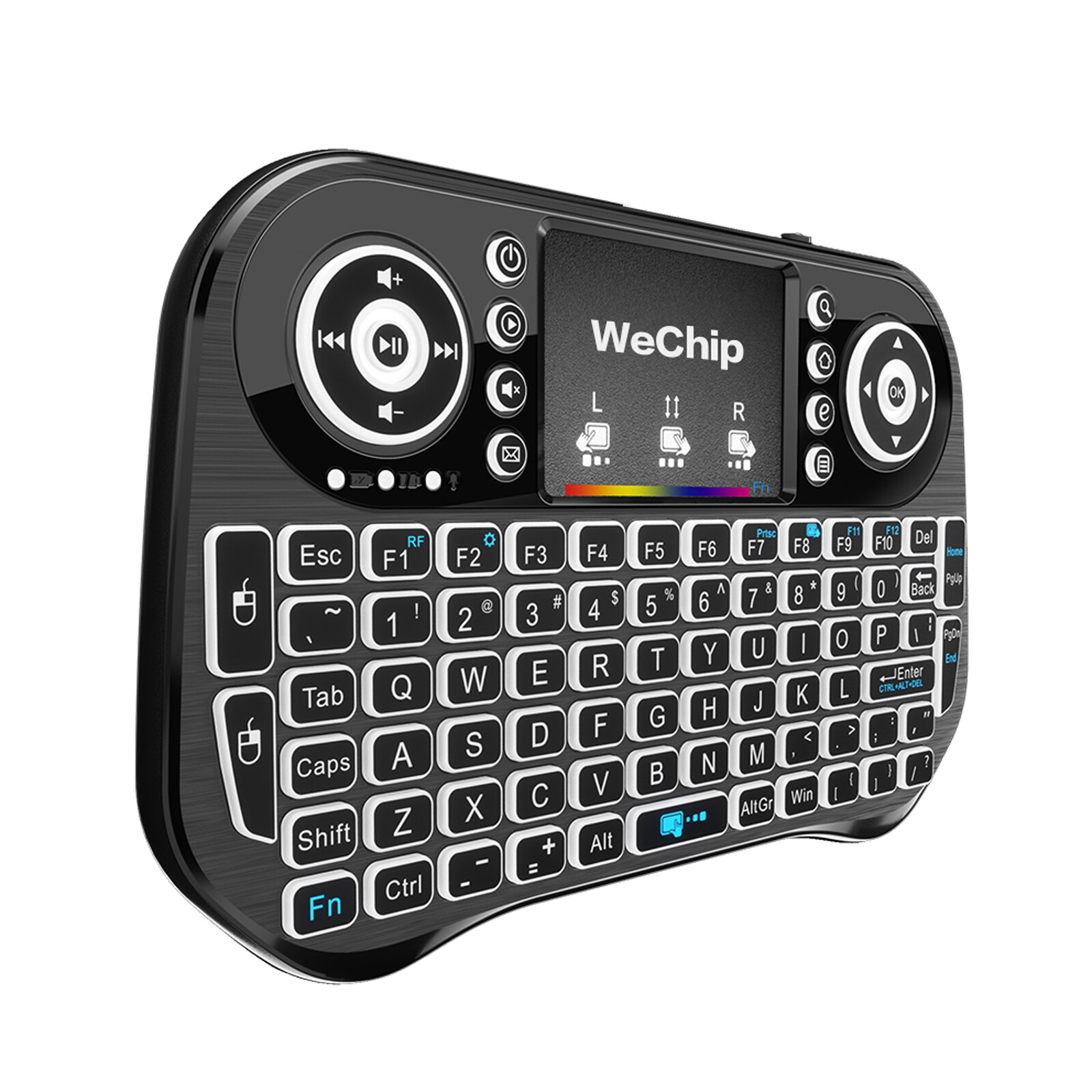 Wechip Bàn Phím Không Dây I10 2.4GHz Bàn Phím Mini Có Đèn Nền 7 Màu Kèm