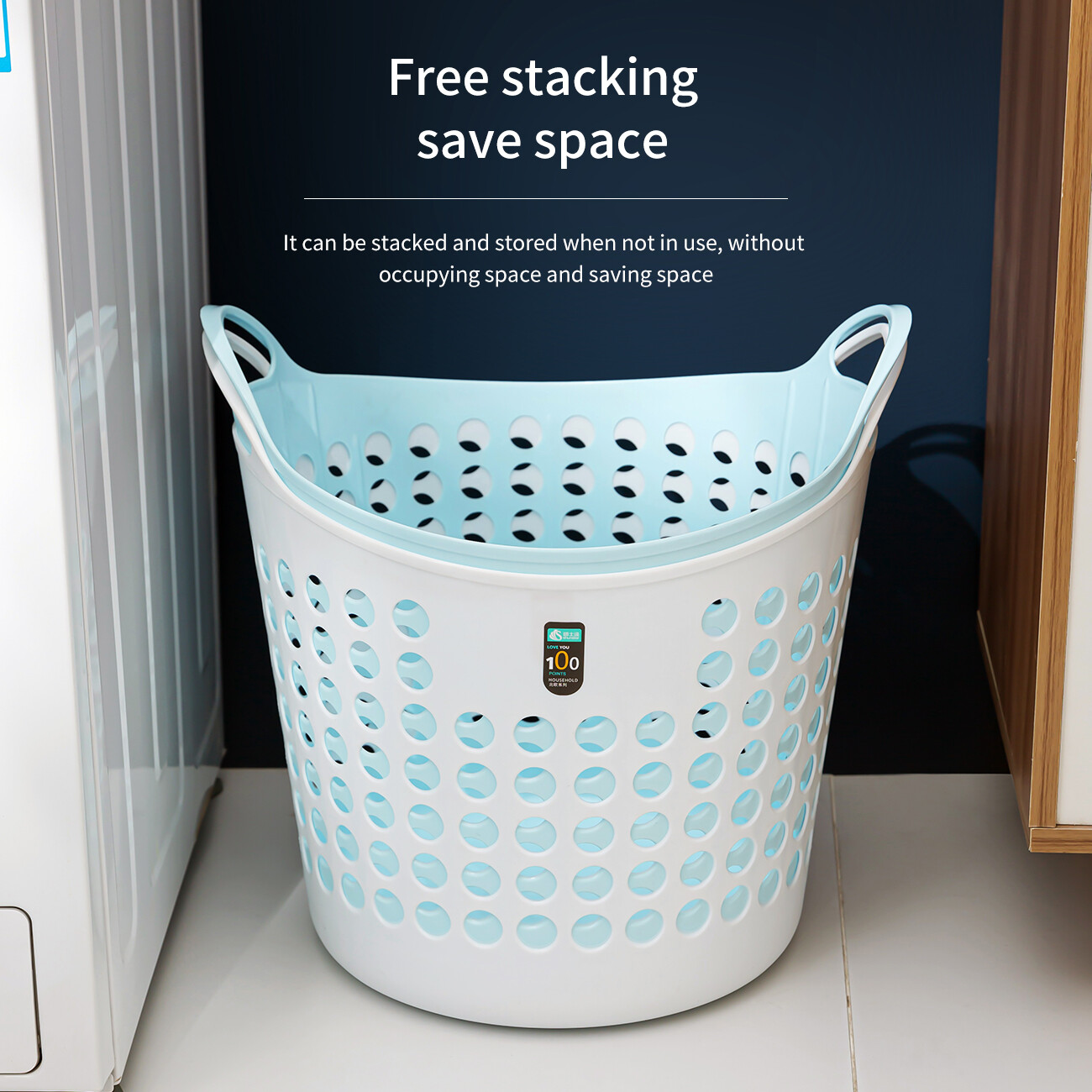 CNMF Household Multi-functional Dirty Clothes Basket Large-capacity Storage Basket Plastic Laundry Bucket