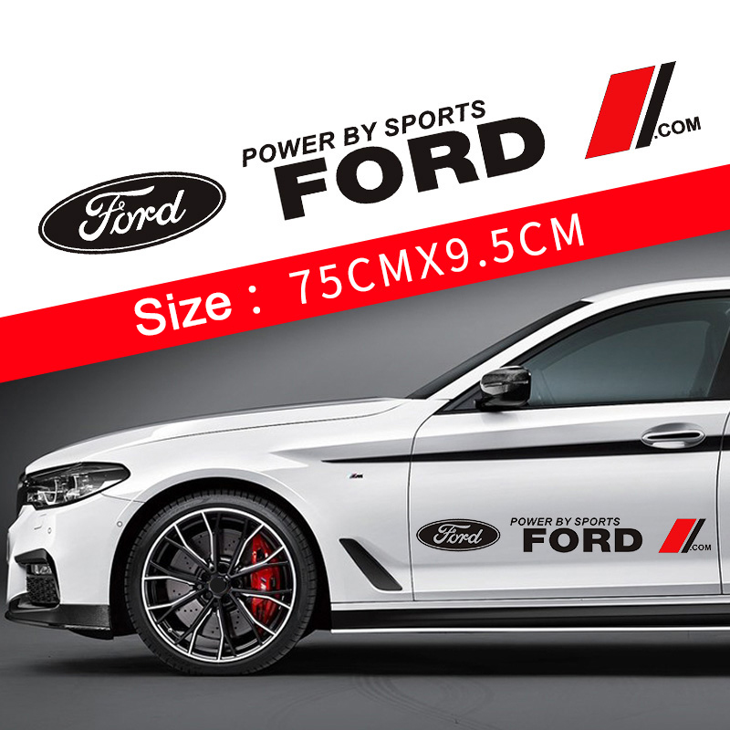 2PCS Car Logo Door Body sticker Stickers Decals Accessories For Ford Focus Fiesta Ranger Focus 2 MK2 3 4 Mondeo Fiesta Mustang Ranger