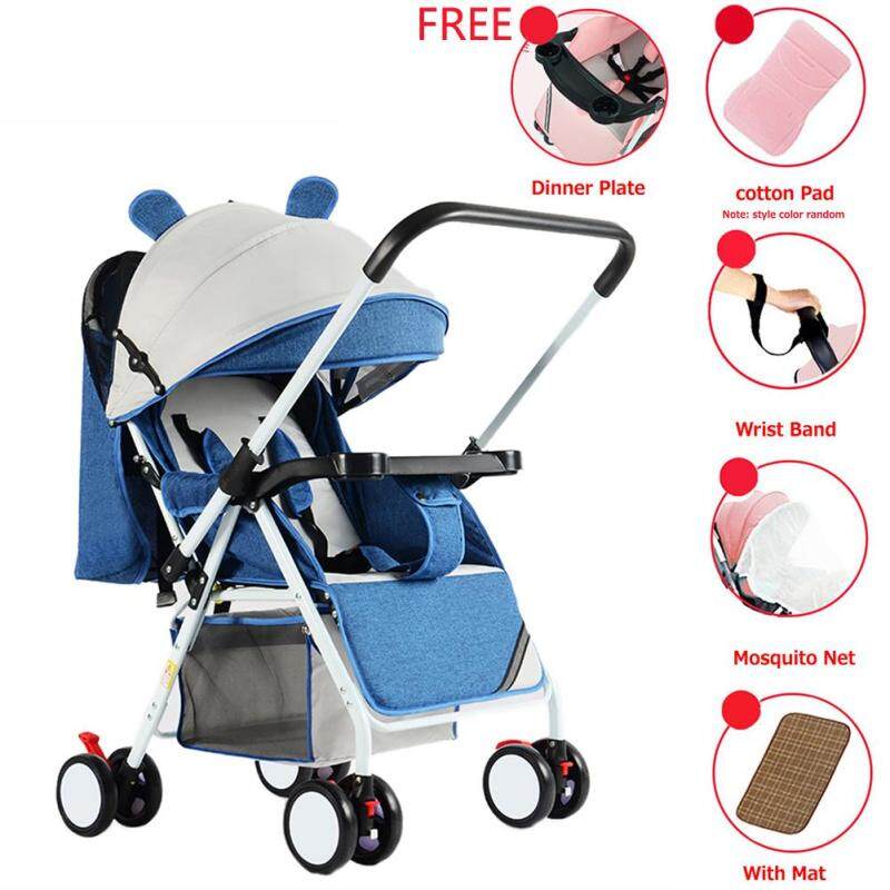 HQ Portable Folding Outdoor Double Way Lying Sitting Stroller with 4 Wheels for Kids Infant Baby Singapore