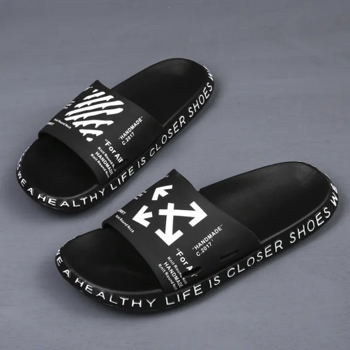 flip flops off white