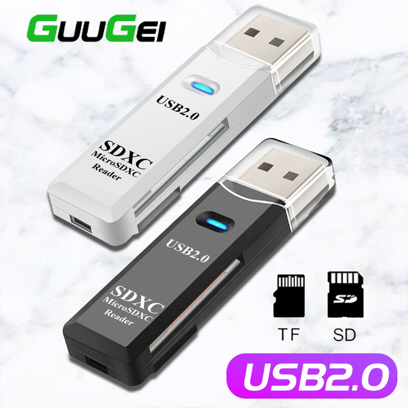 GUUGEI Đầu Đọc Thẻ USB3.0 2 Trong 1 Đầu Đọc Thẻ Nhớ Micro SD TF Đầu Đọc Thẻ 2.0 Ổ Đĩa Flash Cho Máy Tính Xách Tay Máy Vi Tính