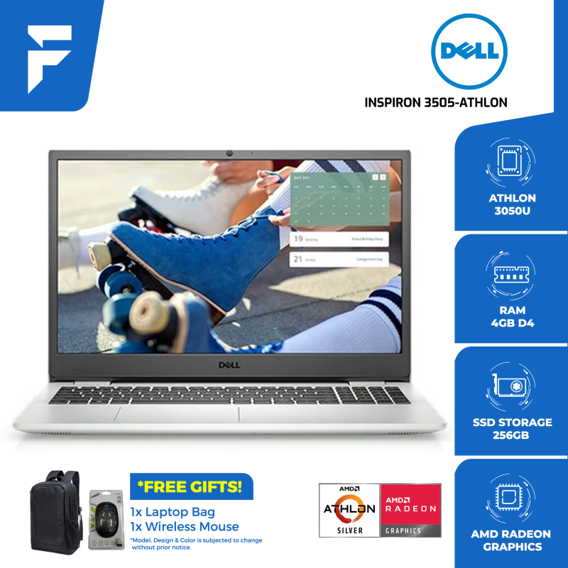 DELL INSPIRON 3505-ATHLON <SILVER> (FREE BAG & WIRELESS MOUSE) Malaysia