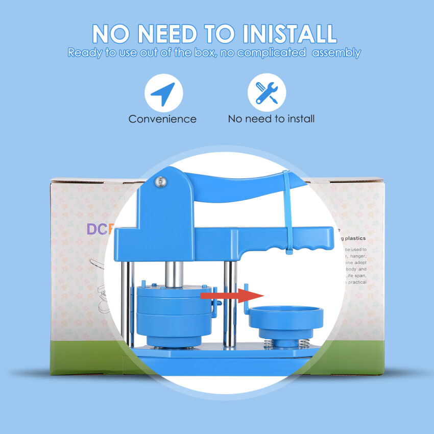 Nút làm cho máy cài đặt miễn phí 58mm DIY nút làm cho máy thiết lập, huy hiệu dập máy với miễn phí 100 cái nút nhựa và máy cắt tròn, hình ảnh và cuốn sách ma thuật