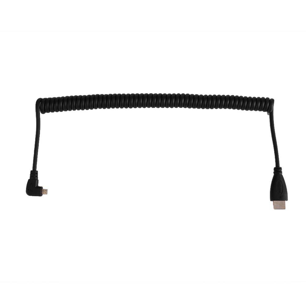 Cáp Micro HDMI Sang HDMI Góc Phải 90 Độ, Dây HDMI Lò Xo Co Rút Được