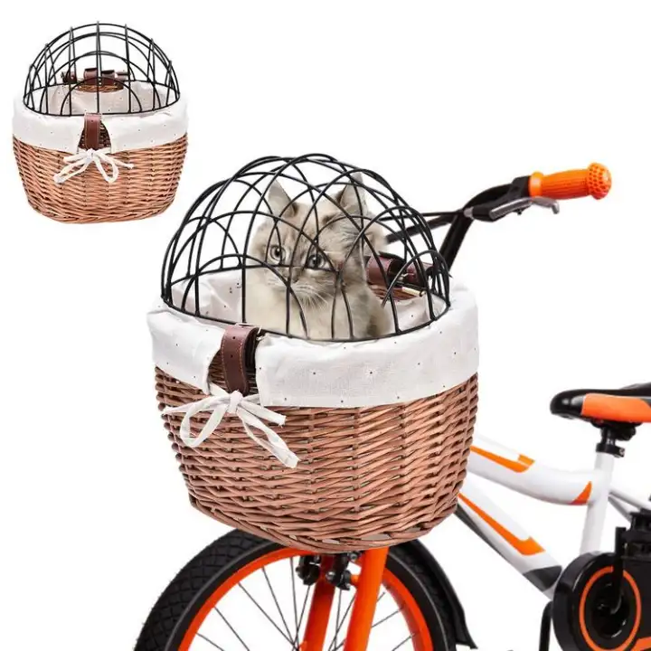 wicker bike basket with handle