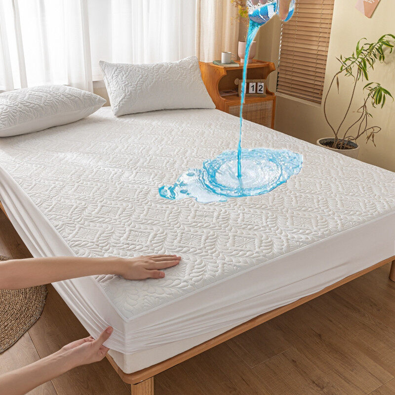 Waterproof mattress cover solid color queen/king size mattress protector single bed cover waterproof bed sheet 90x200cm / 120x200cm / 140x200cm / 150x200cm / 160x200cm / 180x200 /220x200cm