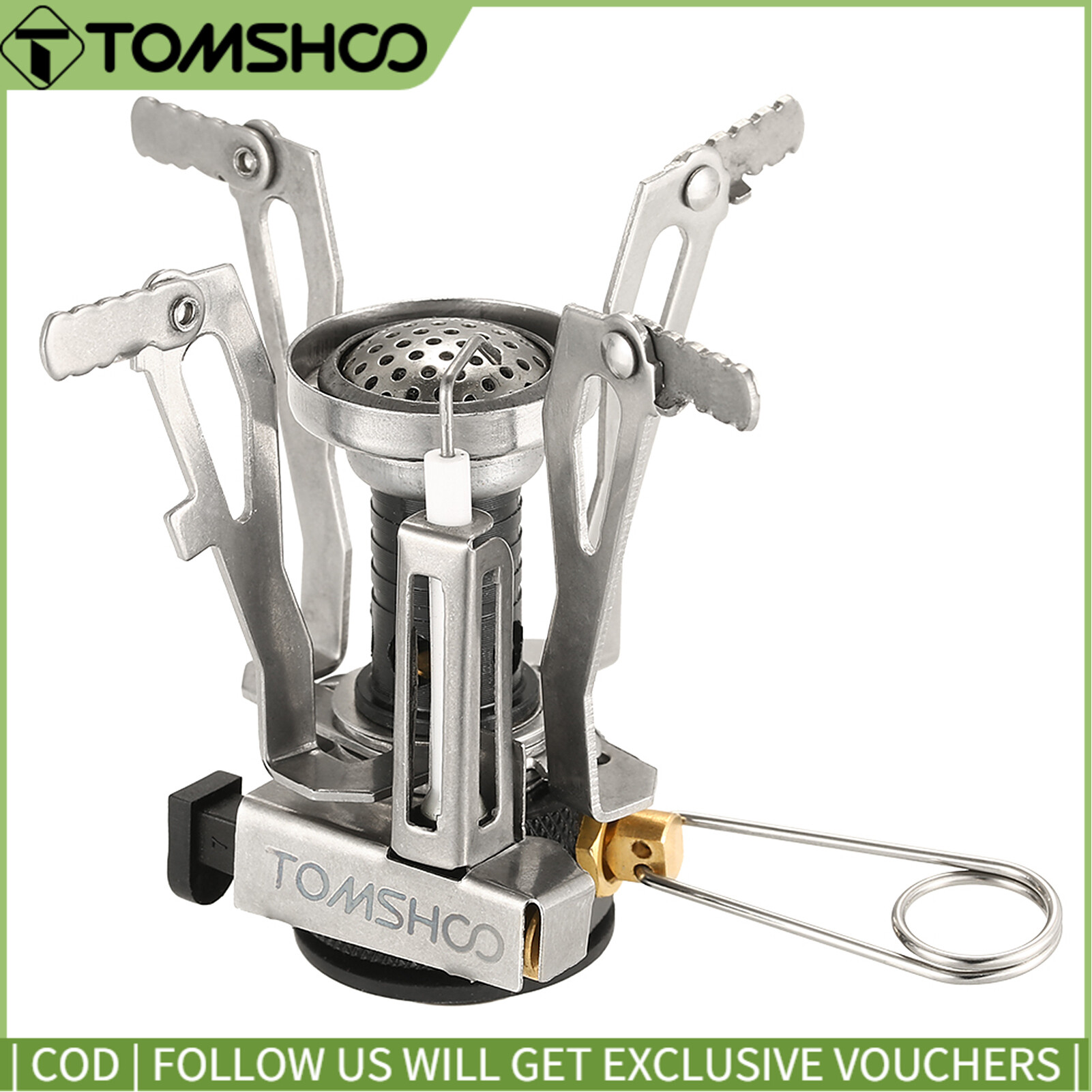 Mini Backpacking Canister Stove Burners Camping Outdoor Cooking Foldable Hiking Supply Butane Propane Canister Compatible